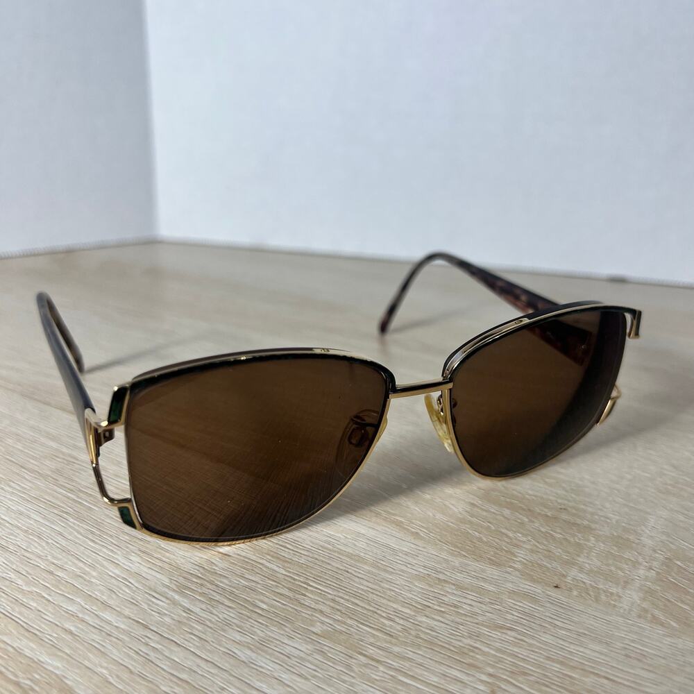 Tura Mod.479 TEA Sunglasses FRAMES ONLY Gold Green Blue 57-17-140 Excellent Cond